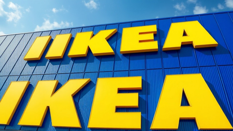 IKEA signage on the blue exterior of smaller-format store in Colorado Springs.