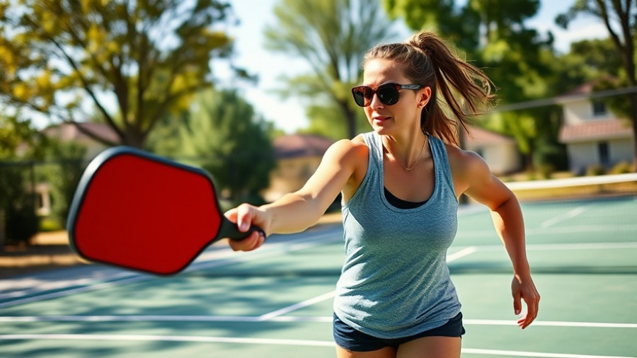 Woman playing pickleball on court, reflecting Denver pickleball noise complaints discussion.