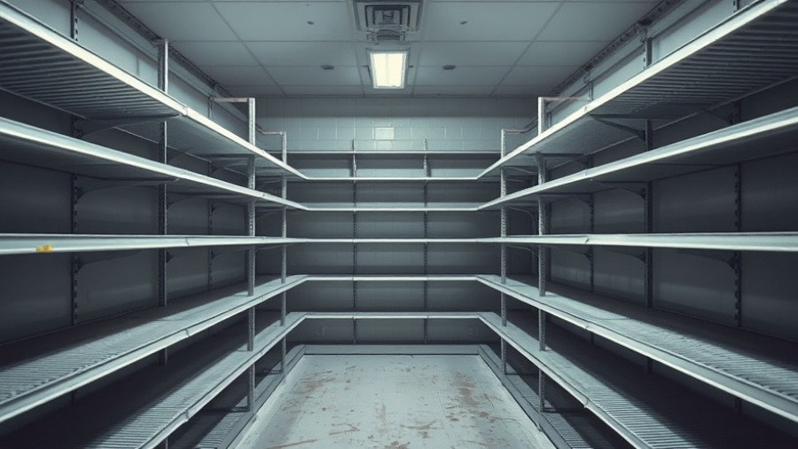 Empty food pantry during government shutdown impacting SNAP funding.