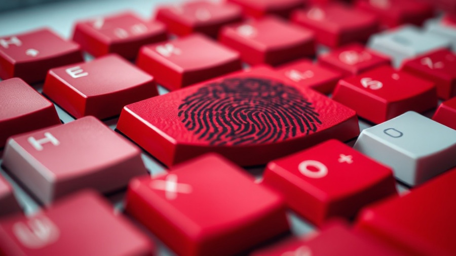 Keyboard keys with fingerprint symbolize data privacy and Meta AI lawsuit.