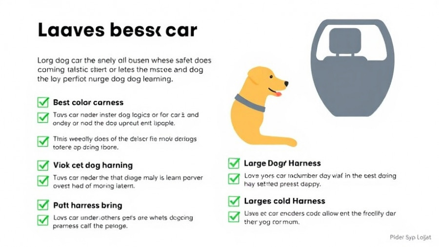 Informative checklist on large dog car harness fit and safety.