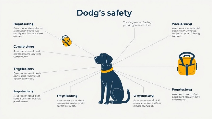 Infographic highlighting dog safety equipment essentials.