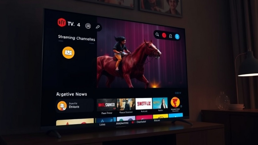 Modern TV displaying live streaming services interface for 2025.