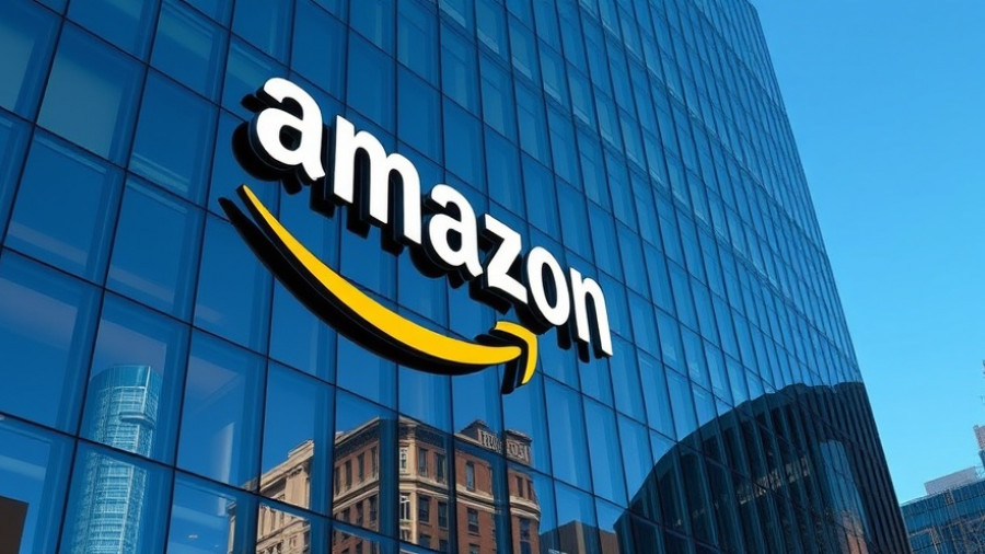 Amazon logo on glass building representing OpenAI Amazon Deal.