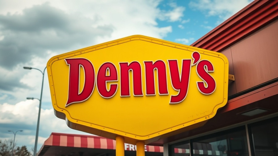 Vibrant Denny's sign outside restaurant, highlighting Denny’s acquisition by investors.