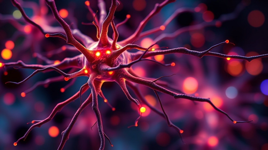 Abstract depiction of neural activity related to young-onset dementia death risk.