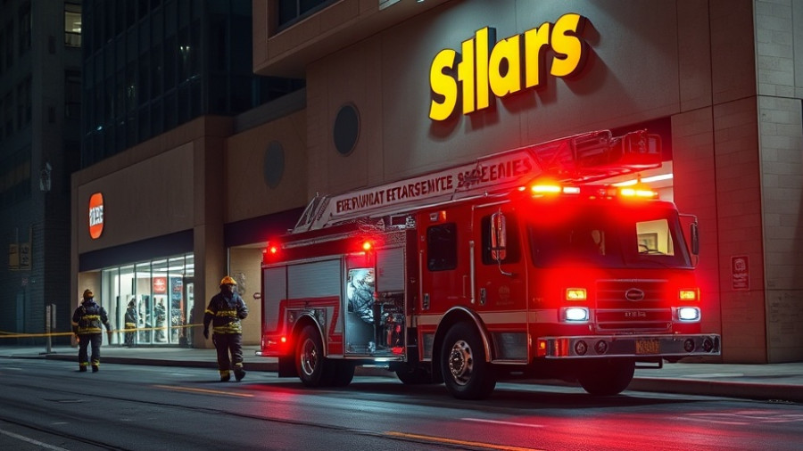 Firetruck and responders at Denver store scene. Denver local news.