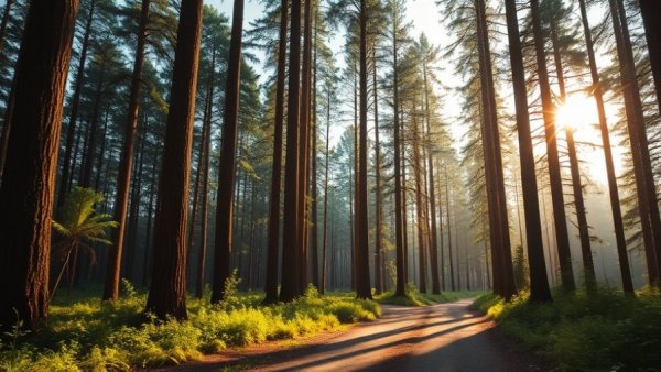 Tranquil forest landscape for Native American burial site subdivision.