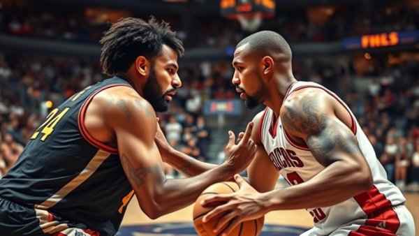 Denver local news: Basketball game with players in action.