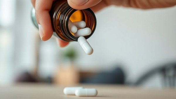 Hand pouring pills from a bottle, highlighting best time to take ashwagandha.