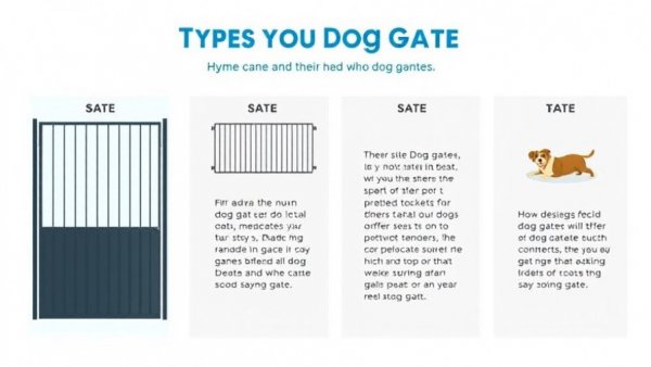 Infographic on choosing the right dog gate, showcasing different types.