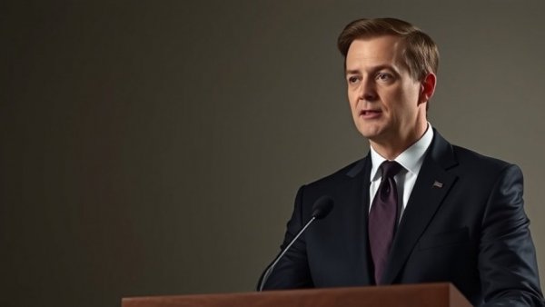 Formal male at podium during Syria's Sharaa US visit for Trump talks.