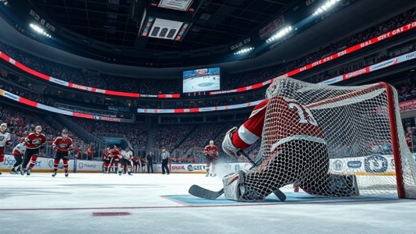 Denver local news: Intense hockey match, player scores against goalie.