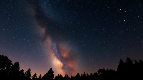 Stunning night sky with Milky Way above Denver.