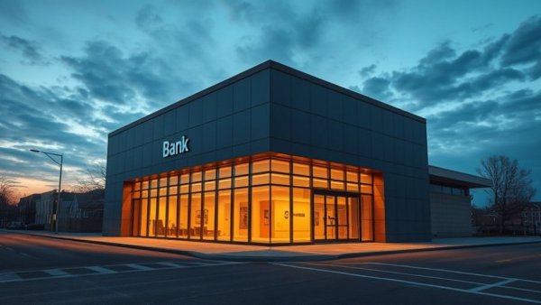 Modern bank building in Colorado at dusk, related to PNC FirstBank merger news.