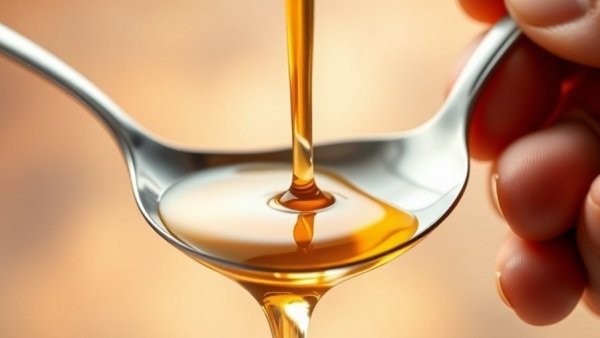 Golden syrup pouring into spoon, highlighting Maple Syrup vs Agave Syrup comparison.