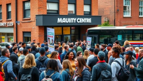 Crowd at community event in Denver, engaging in charity work.