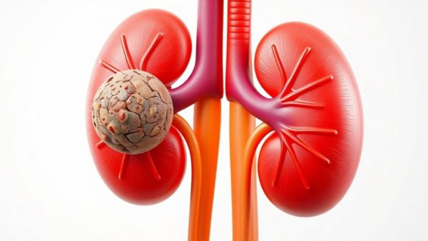 3D illustration of kidneys with tumor, highlighting cabozantinib kidney cancer treatment.