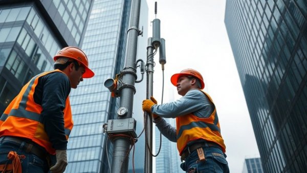 AT&T wireless spectrum boost in Colorado shown with workers installing equipment.