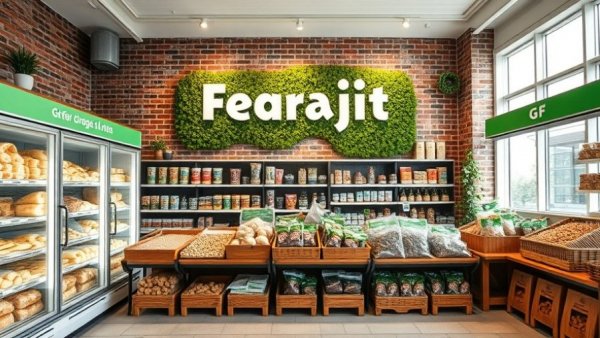 Sustainable Colorado grocery store display with bulk bins and eco-friendly products.
