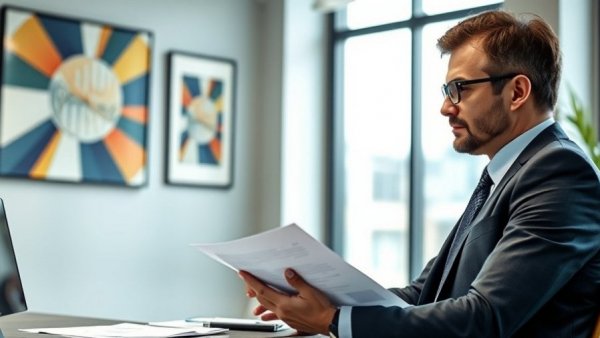Professional consultant in an office giving financial advice.