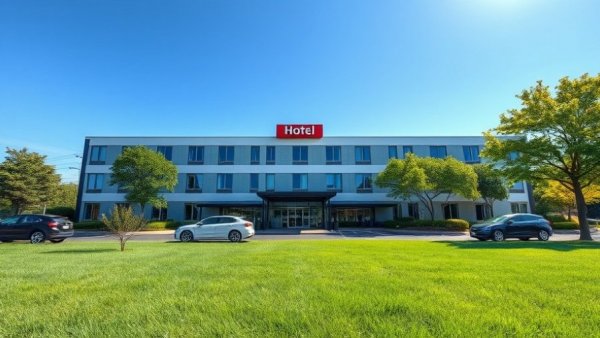 Hotel exterior with cars parked; potential bankruptcy auction in Golden.