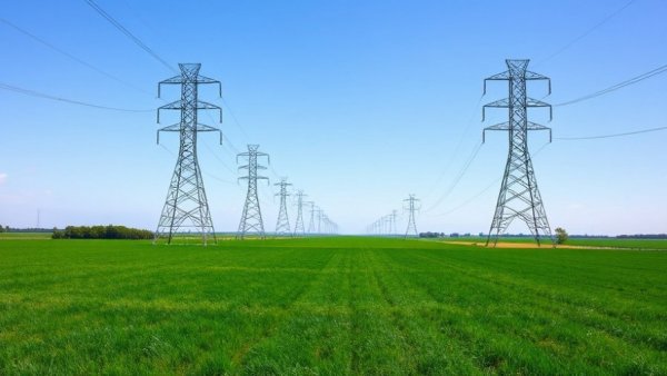 Transmission towers in Colorado field representing Xcel Energy rate increase.