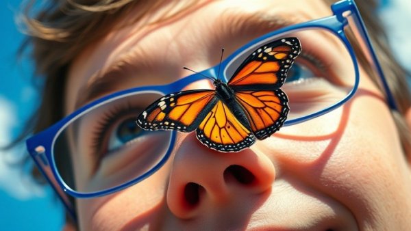 House of GOCA Stardust: person with butterfly on nose, blue sky