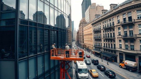 Skyscraper construction in Denver highlighting business development.