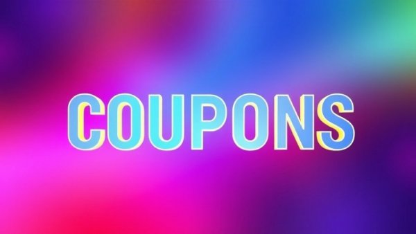 Colorful 'COUPONS' graphic displaying Logitech promo code savings.