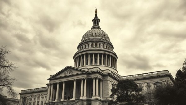 DOGE Isn't Dead - Stylized vintage Capitol dome in halftone.