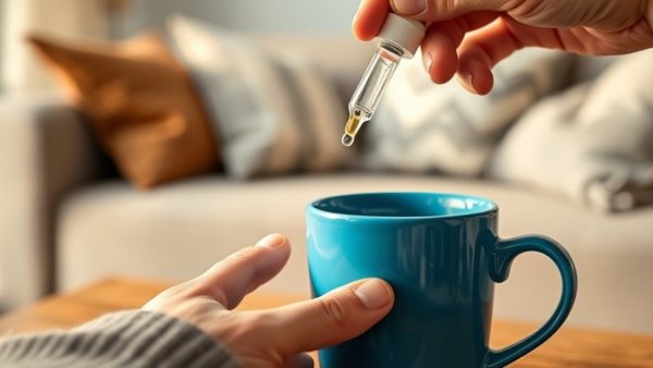 Adding liquid collagen to a mug for health benefits.