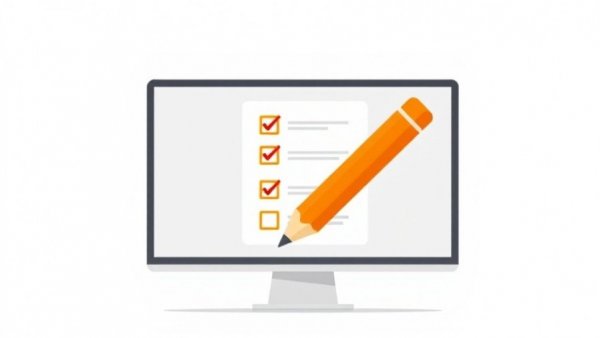 Illustration of a digital checklist on a computer screen.