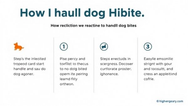 Instruction guide on care for dog bite wounds with steps.