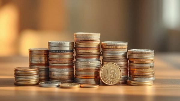 Stack of coins on a wooden table for 7-Day Financial Reset.