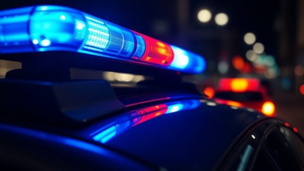 U.S. 285 closed, Colorado mountains; police lights flashing at night.