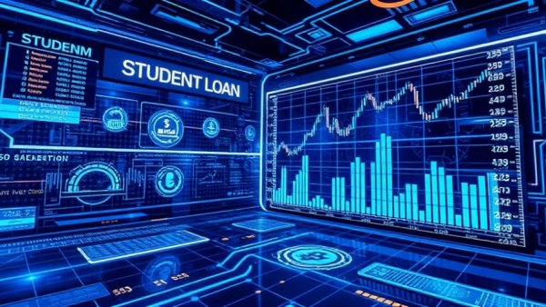Futuristic finance scene illustrating student loan changes 2026.