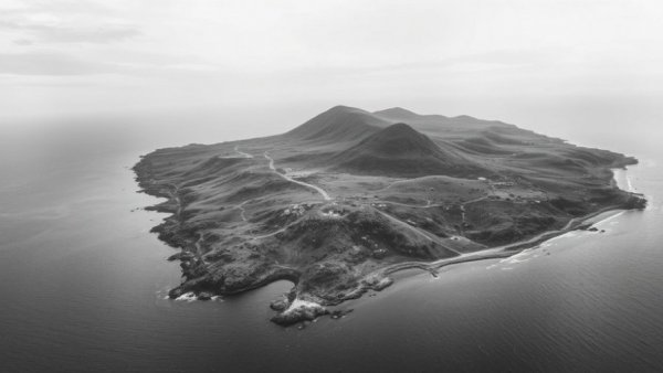 Aerial view of a coastal island, myth about Lyme disease origin