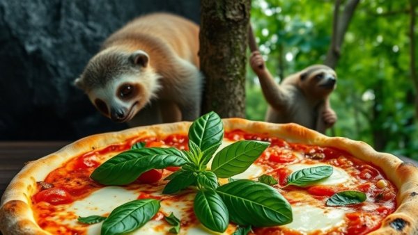 Food-animal personality quiz: Pizza and sloth comparison.