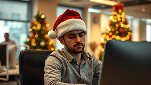Workplace winter habits motivation during holiday season.