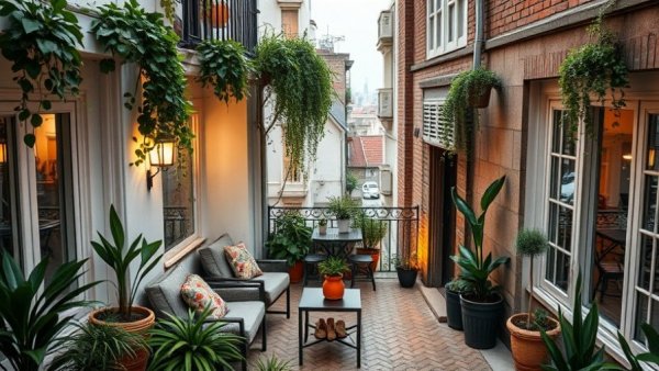 Charming small balcony decor ideas with lush plants and cozy setups.