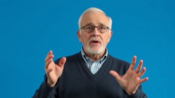 Older male promises peace if respected, gesturing during speech.