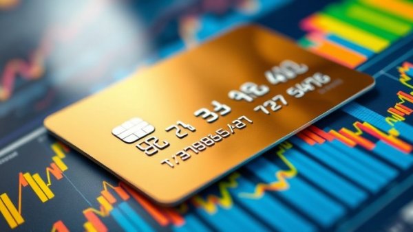 Shiny credit card on financial chart, balance transfer credit card.