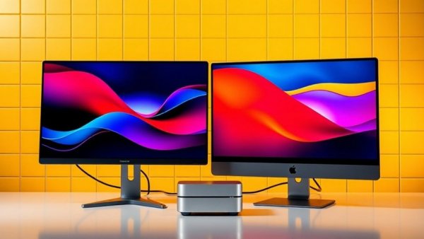 Best monitors for Mac Mini 2025: sleek and vibrant display designs.