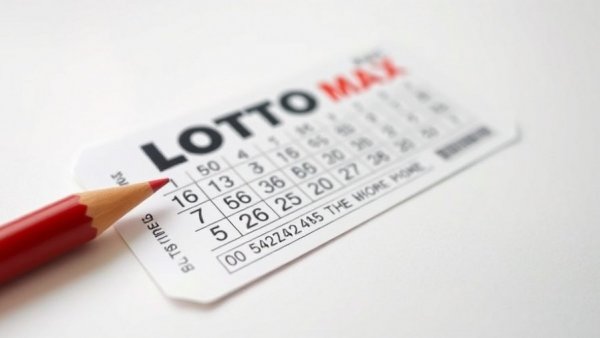 Colorful Lotto Max ticket and red pencil on white surface for Lotto Max Maxmillions winners.