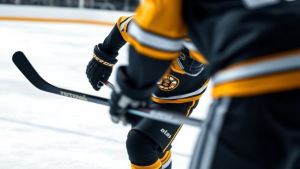 NHL player in action controlling puck on the ice.