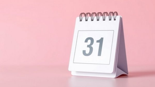Minimalist calendar reflecting date 31, reflecting on a new year.
