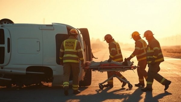 Emergency response at overturned car accident, deadliest cars on U.S. roads