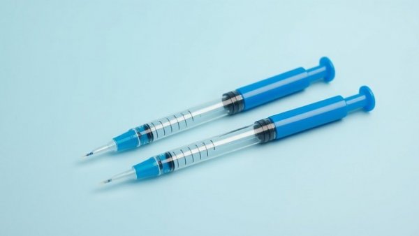 GLP-1 injection pens for asthma management on blue background.