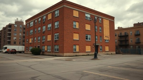 West Colfax housing development site with abandoned building.